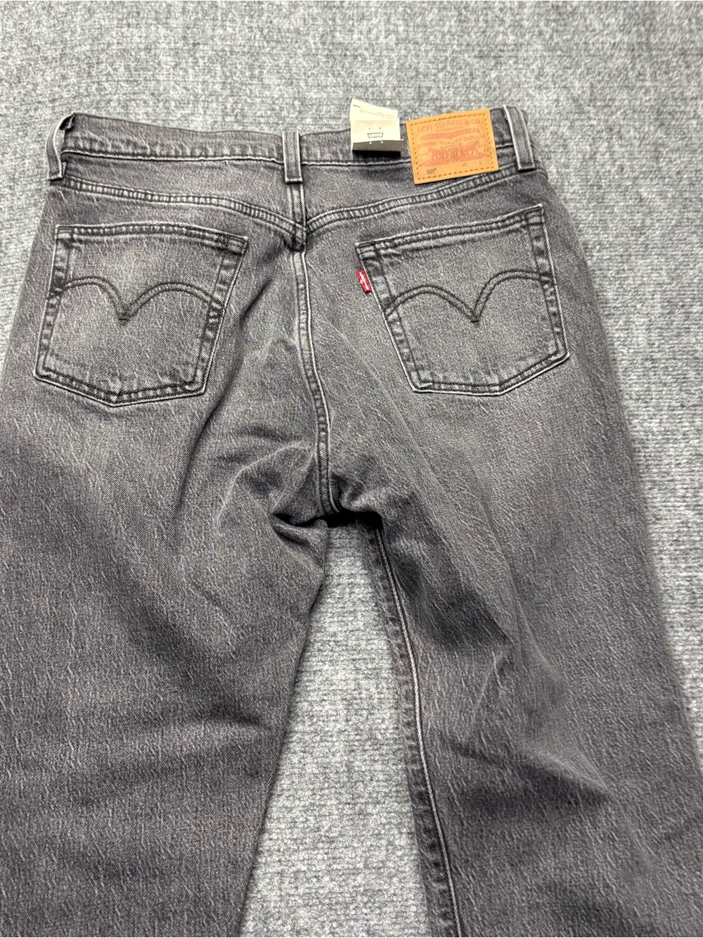 Levis Premium 501 Jeans Womens 29x30 Black Straight Button Fly Big E NEW - Picture 13 of 14
